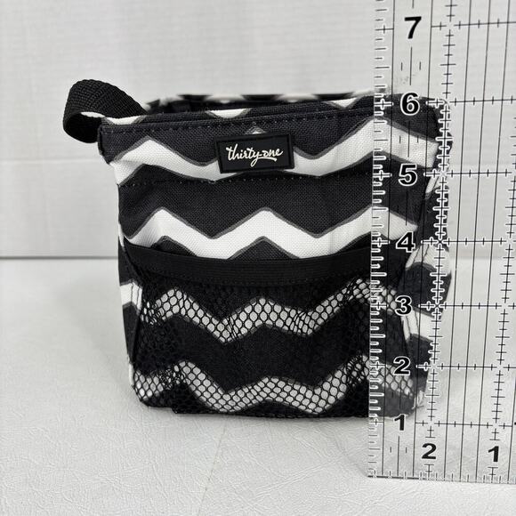 Thirty-One Littles Carry All Caddy Black White Chevron 6 Inch Storage Bin - Picture 10 of 10